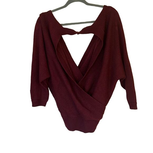 Fashion Nova Open Back Faux Wrap Sweater - Picture 6 of 6